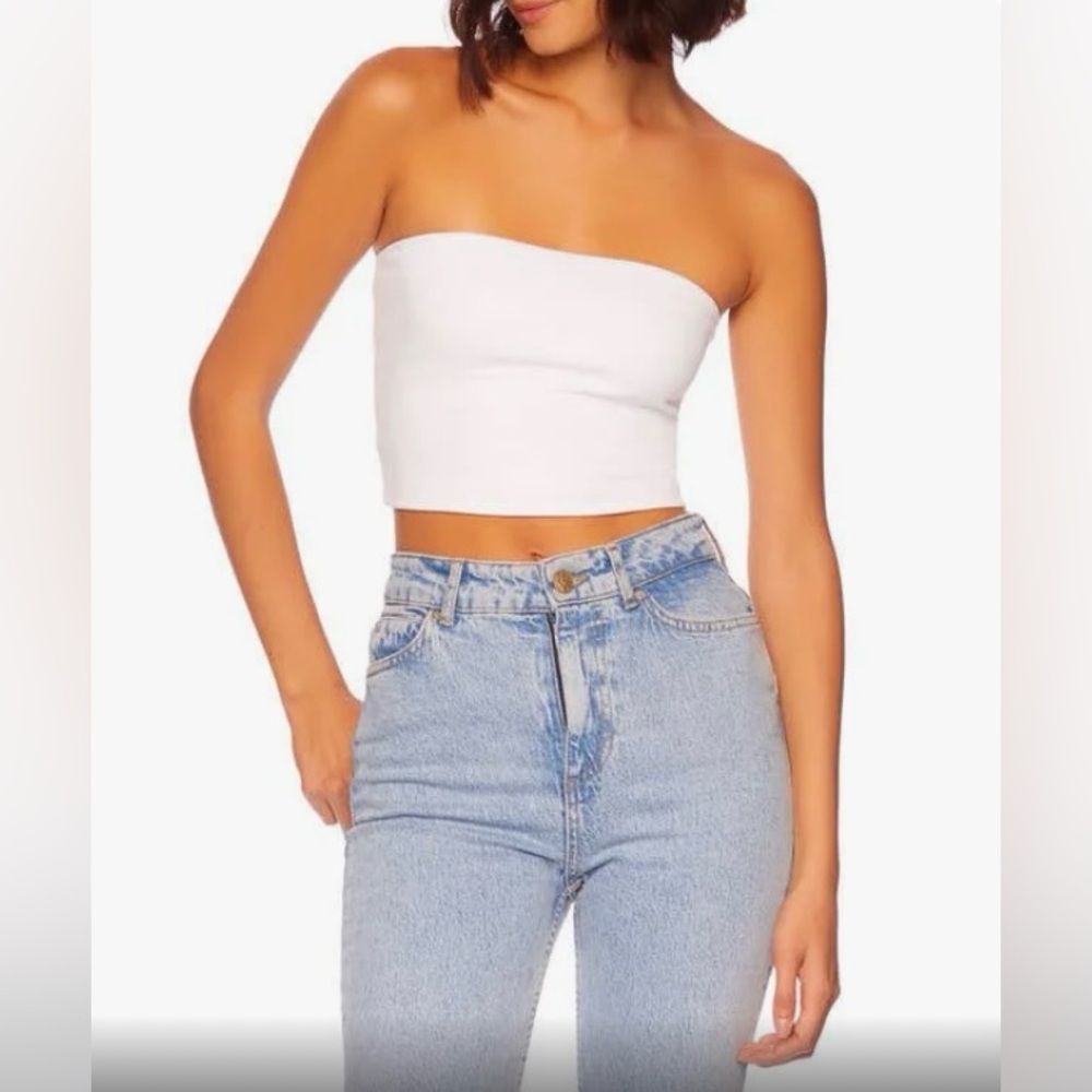 Susana Monaco Core Crop Tube Top White size XS NWT